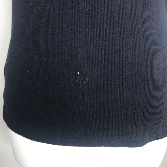 Frame Denim Black Ribbed Le Scoop Back Tee Shirt - Picture 7 of 9